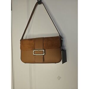 Tan Nanette Lepore Fiona Flap Baguette NWT